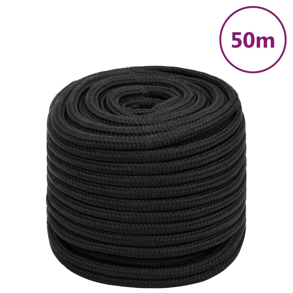 Vidaxl - Bootsseil 16 mm 50 m Polypropylen Schwarz