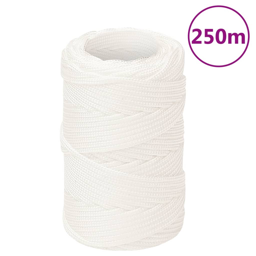 VidaXL Bootsseil 2 mm 250 m Polypropylen Weiß