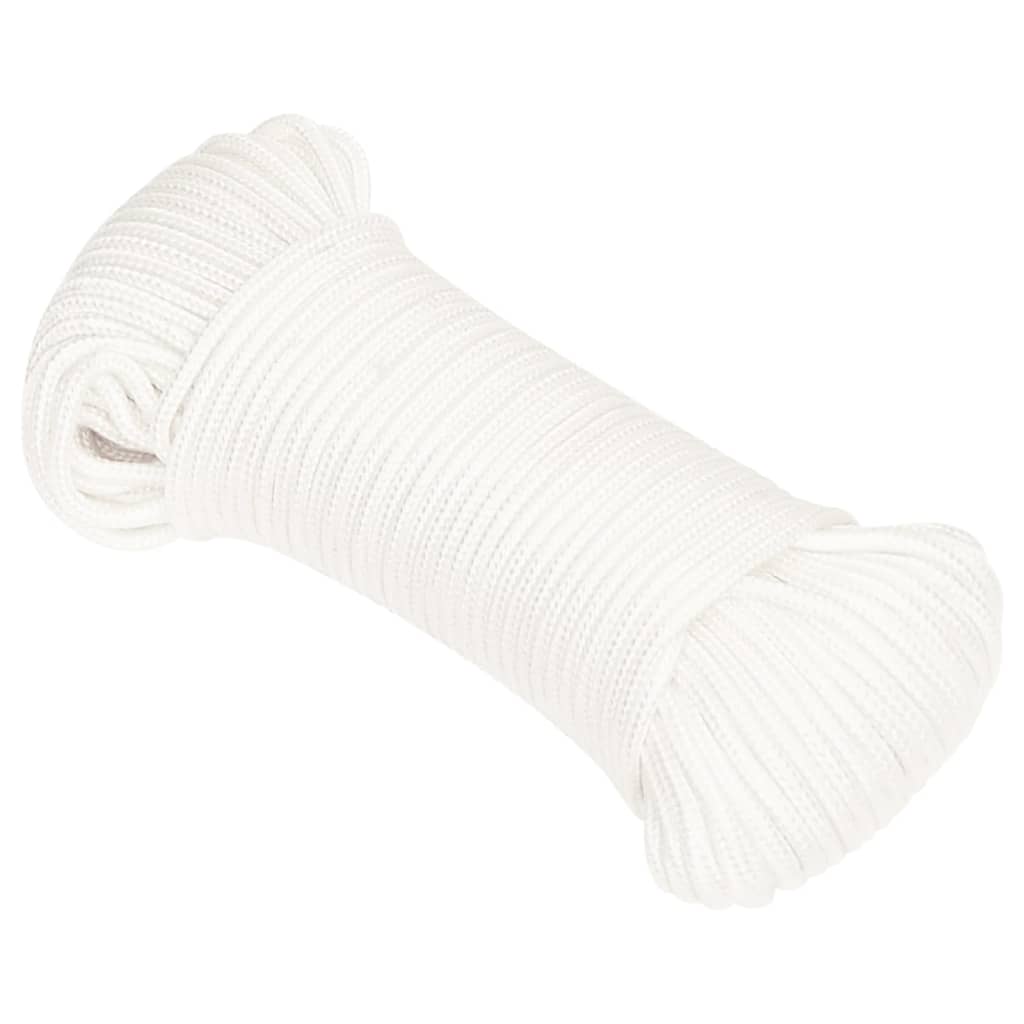 VidaXL Bootsseil 3 mm 25 m Polypropylen Weiß