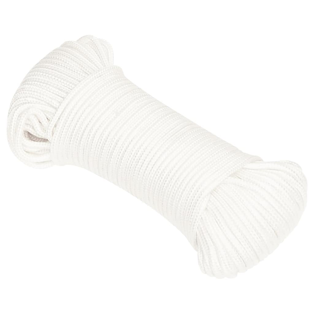 VidaXL Bootsseil 4 mm 25 m Polypropylen, einfarbig weiß