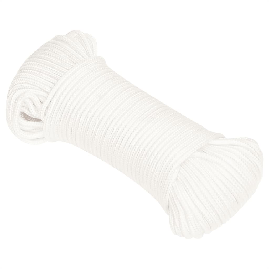 Vidaxl -Bootsseil 5 mm 500 m Polypropylen Vollweiß