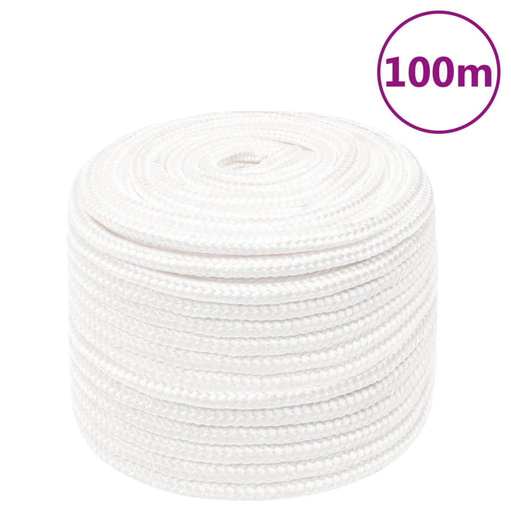 Vidaxl -Bootsseil 14 mm 100 m Polypropylen vollweiß