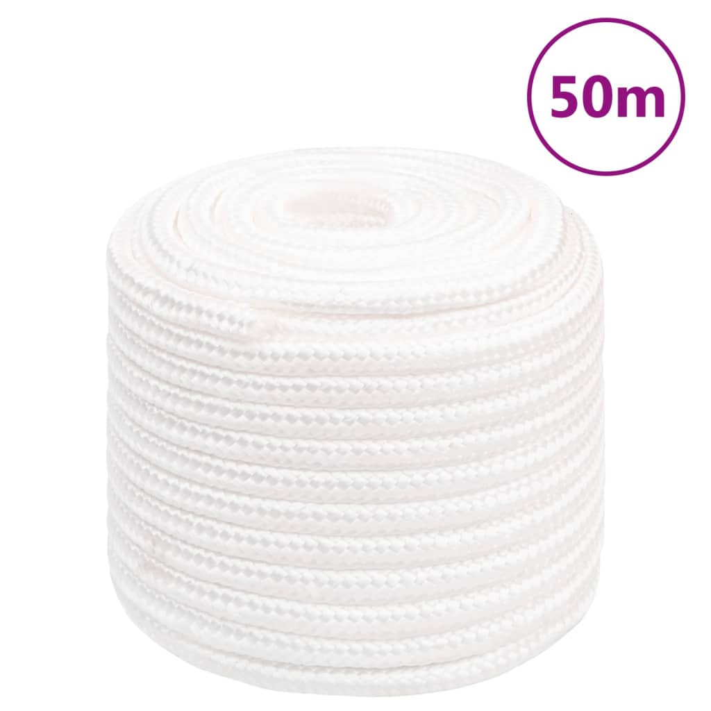 Vidaxl -Bootsseil 16 mm 50 m Polypropylen vollweiß