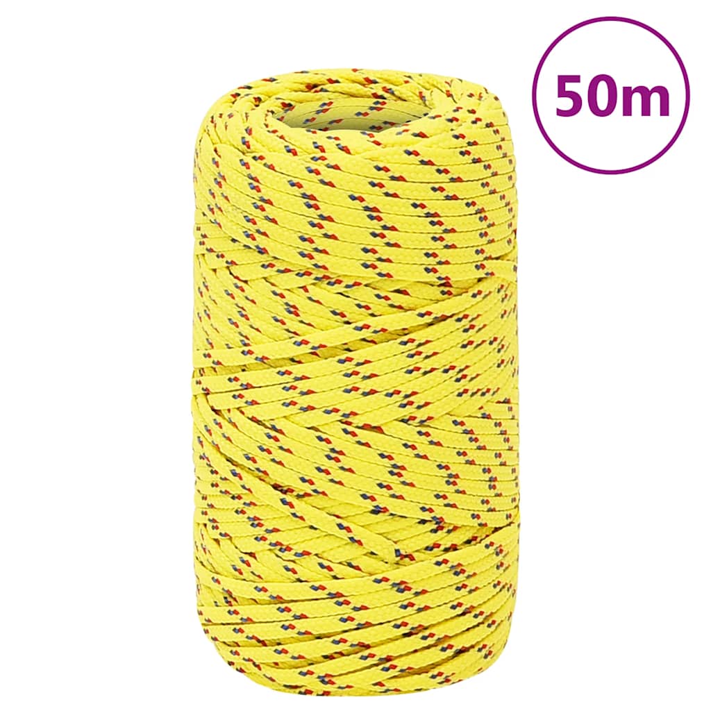 VidaXL Bootsseil 2 mm 50 m Polypropylen Gelb