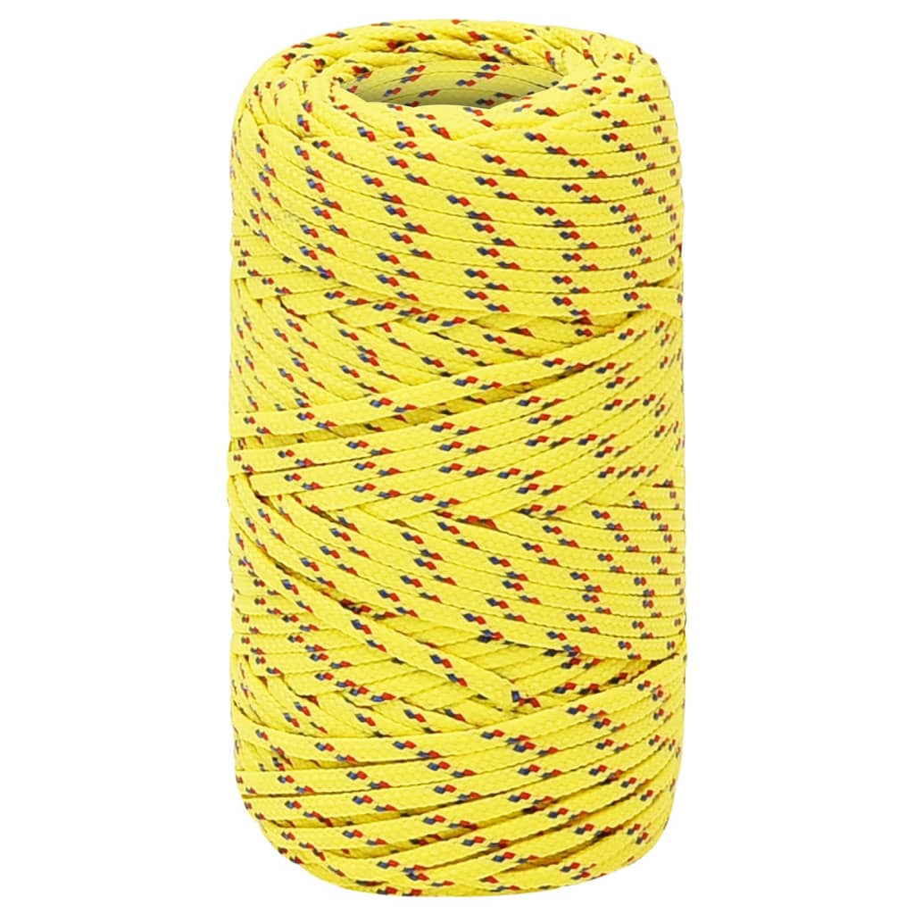 VidaXL Bootsseil 2 mm 100 m Polypropylen Gelb