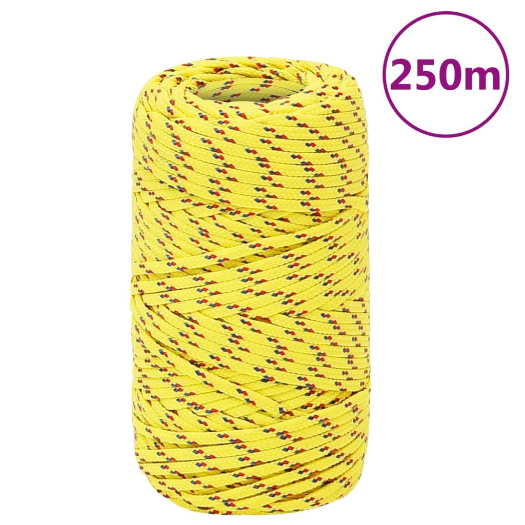 VidaXL Bootsseil 2 mm 250 m Polypropylen Gelb