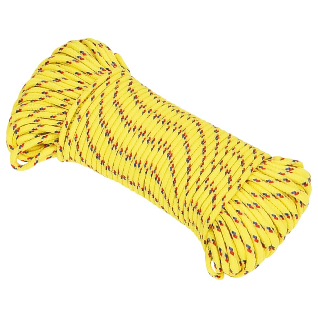 VidaXL Bootsseil 3 mm 25 m Polypropylen Gelb