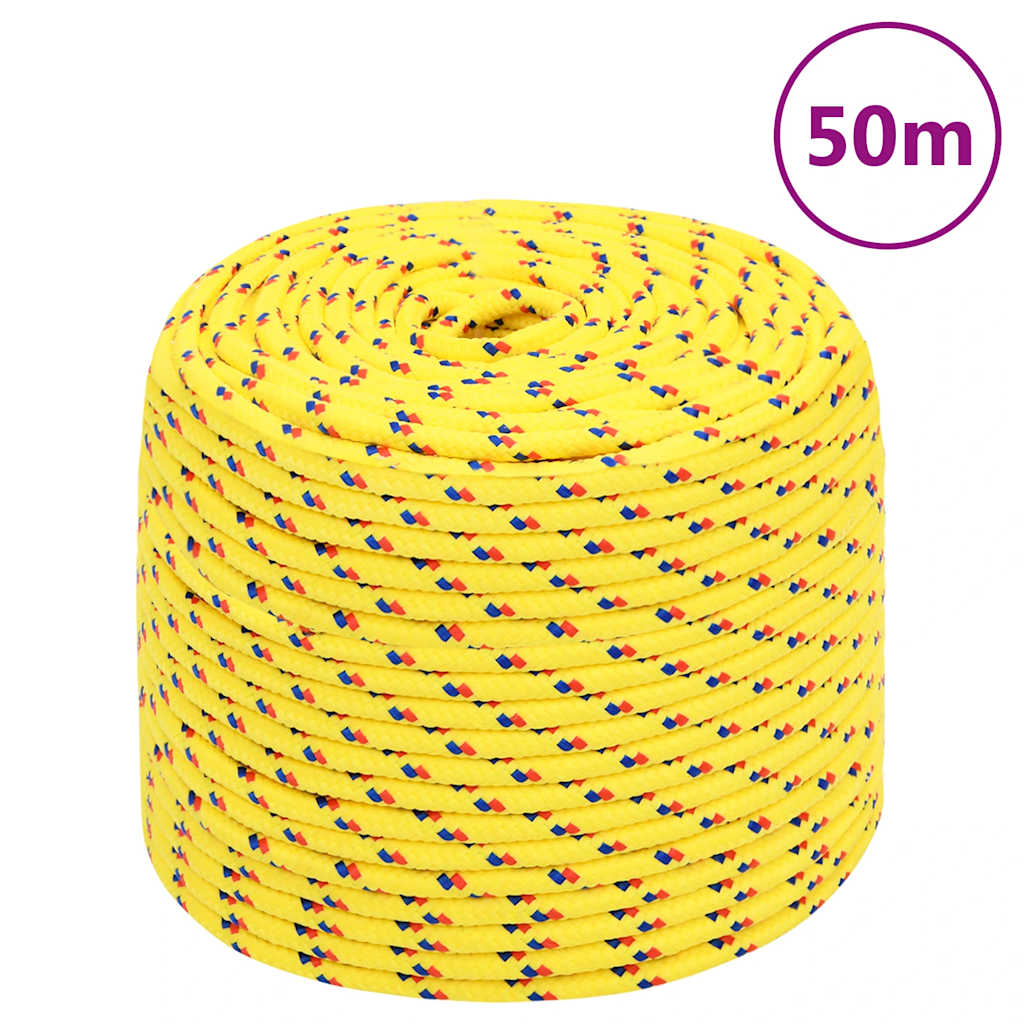 VidaXL Bootsseil 6 mm 50 m Polypropylen Gelb