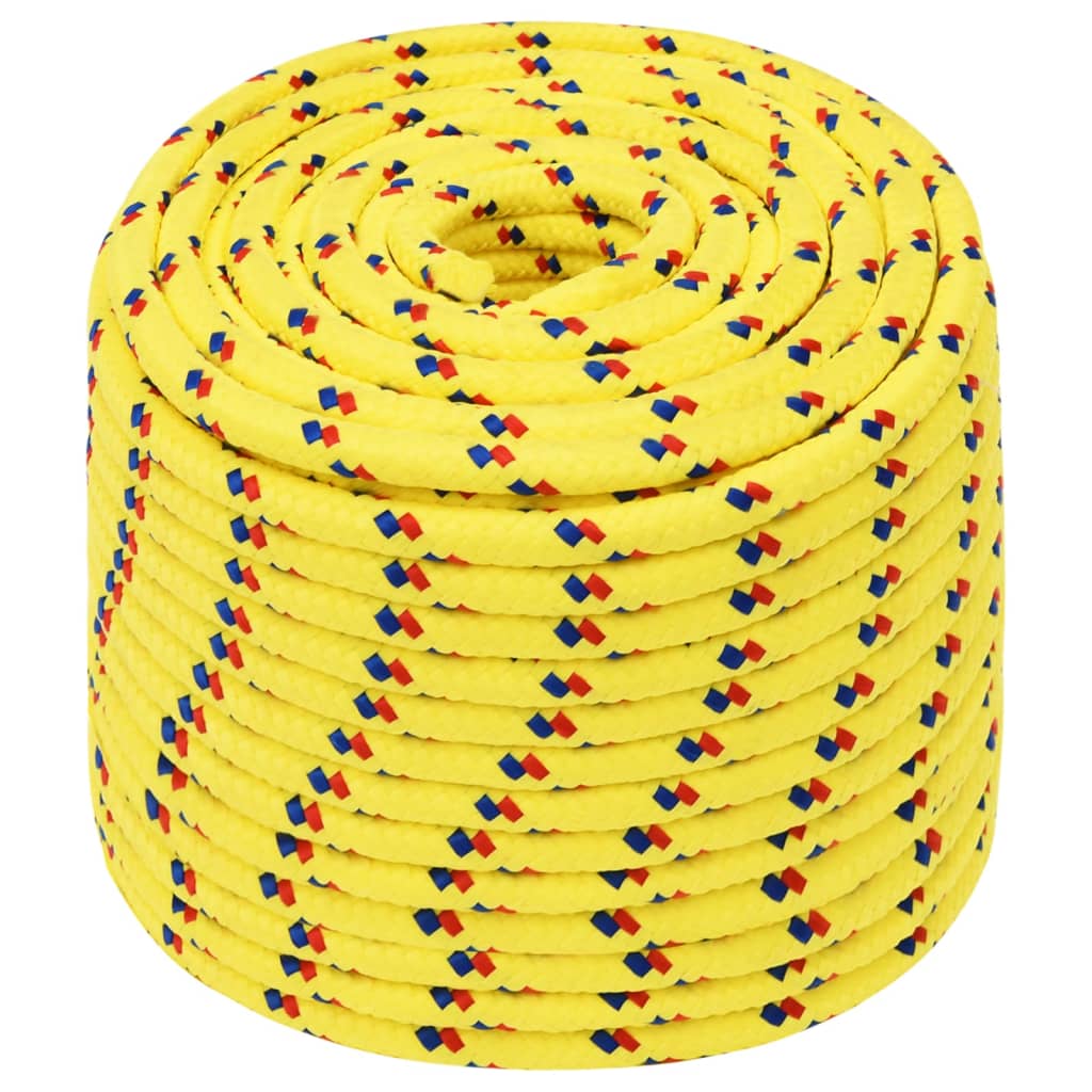 VidaXL Bootsseil 12 mm 50 m Polypropylen Gelb