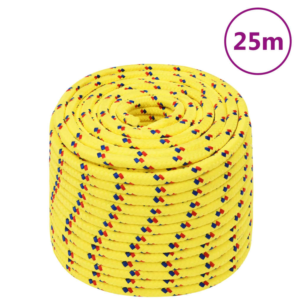 VidaXL Bootsseil 14 mm 25 m Polypropylen Gelb