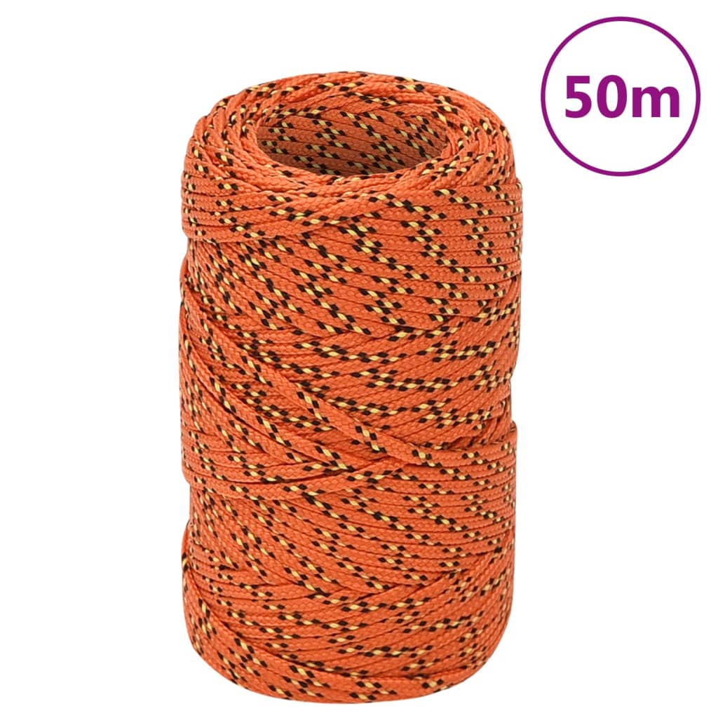 VidaXL Bootsseil 2 mm 50 m Polypropylen Orange