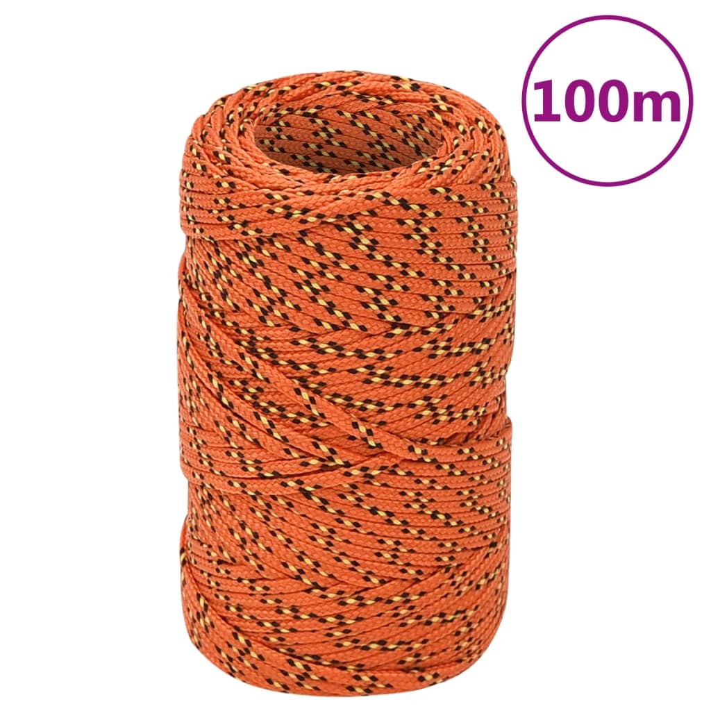 VidaXL Bootsseil 2 mm 100 m Polypropylen Orange