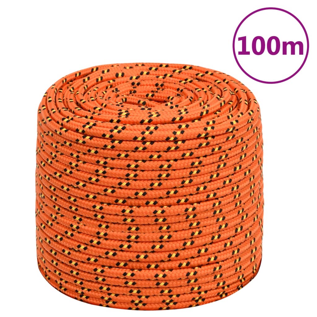VidaXL Bootsseil 6 mm 100 m Polypropylen Orange