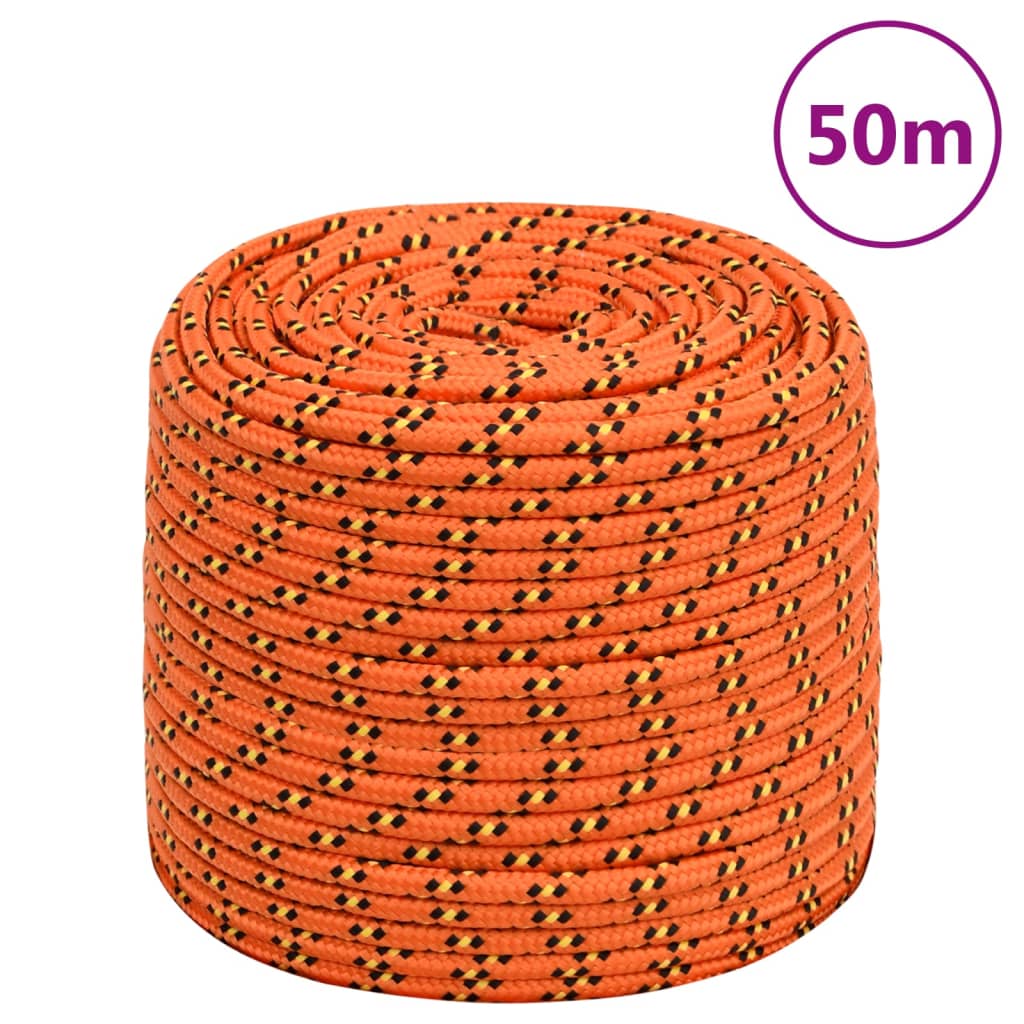 VidaXL Bootsseil 10 mm 50 m Polypropylen Orange
