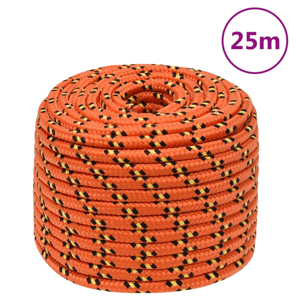 VidaXL Bootsseil 14 mm 25 m Polypropylen Orange