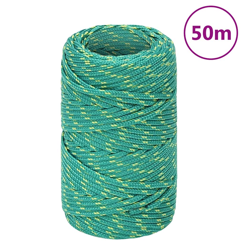 VidaXL Bootsseil 2 mm 50 m Polypropylen Grün