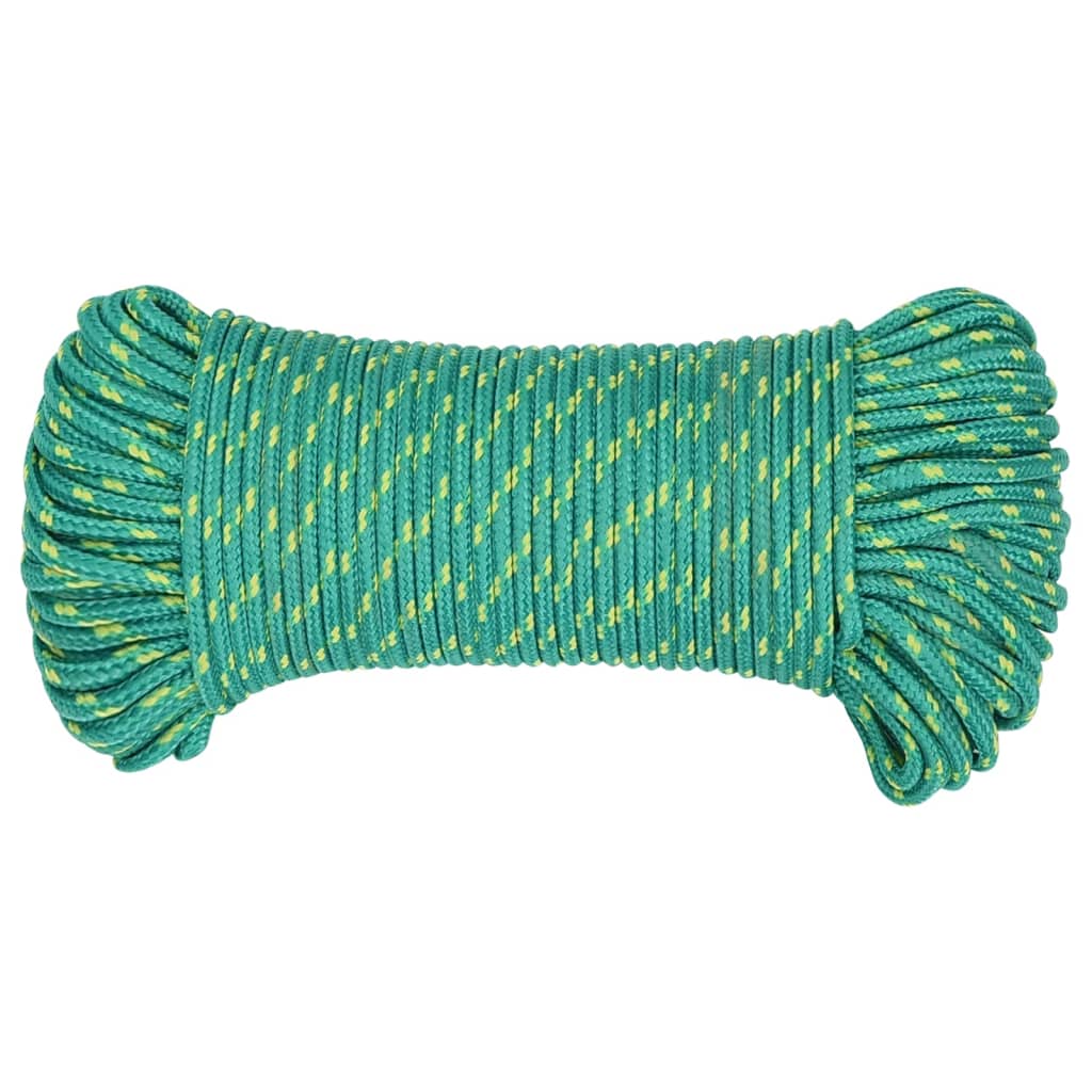 VidaXL Bootsseil 3 mm 50 m Polypropylen Grün