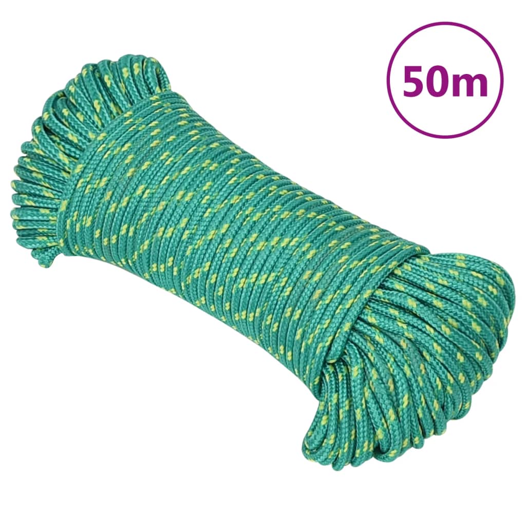 VidaXL Bootsseil 5 mm 50 m Polypropylen Grün