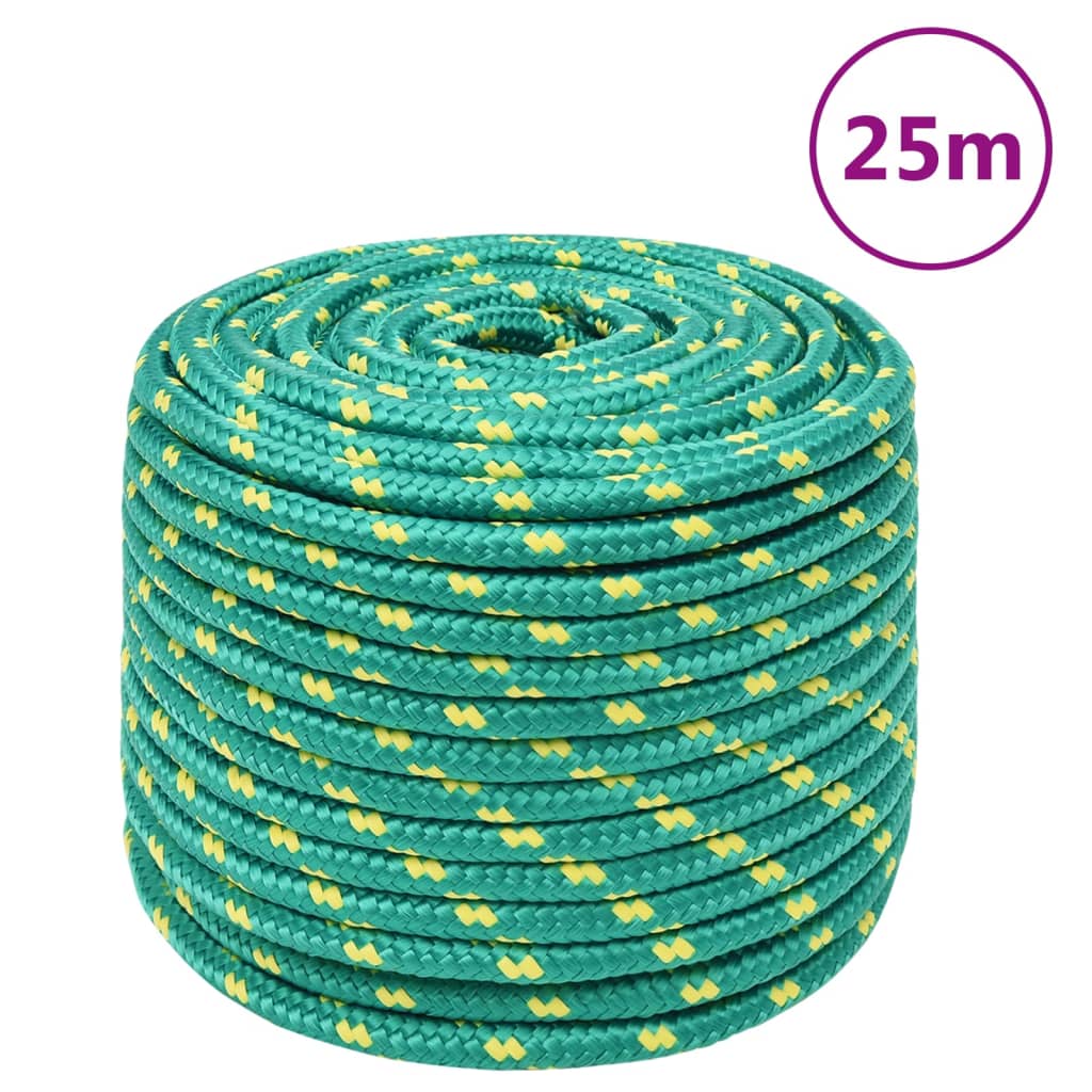 VidaXL Bootsseil 12 mm 25 m Polypropylen Grün