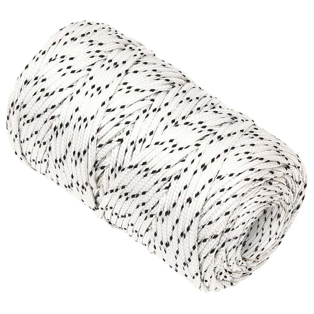 VidaXL Geflochtenes Bootsseil 2 mm x 500 m Polyester Weiß