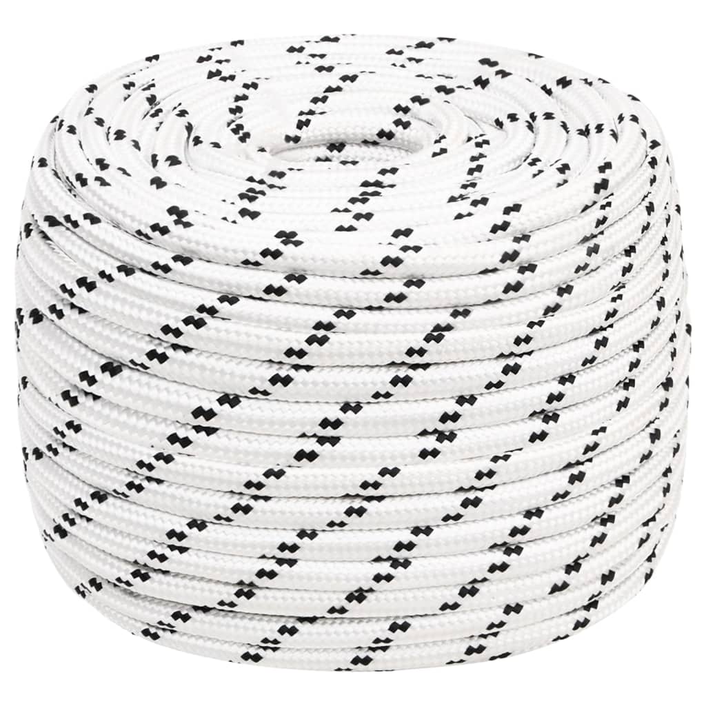 Vidaxxl - Bootsabdeckung, geflochten, 14 mm x 250 m, Polyester, weiß
