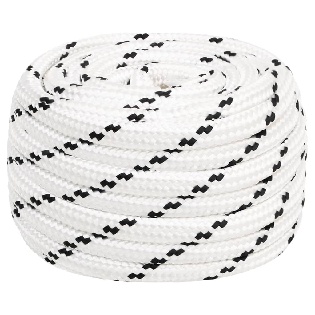 VidaXL Geflochtenes Bootsseil 18 mm x 25 m Polyester Weiß