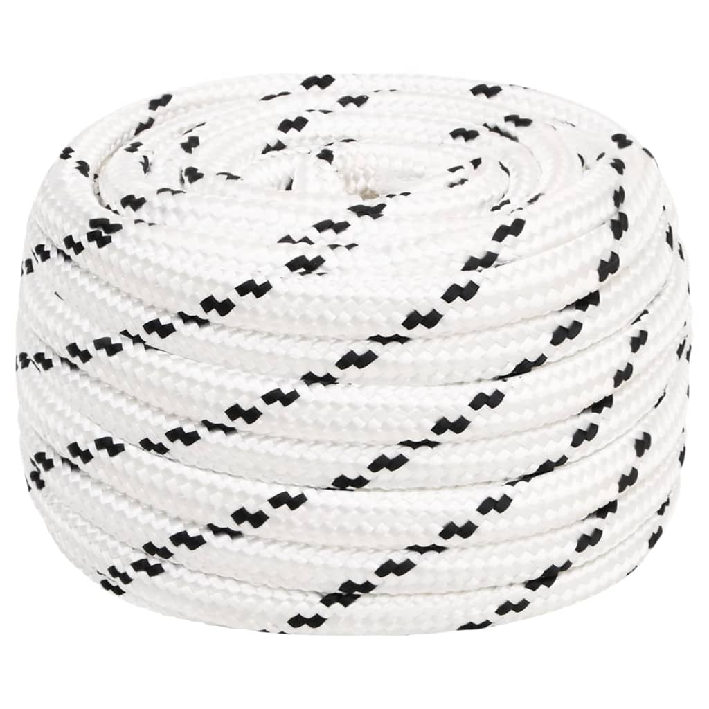VidaXL - Bootsabdeckung, geflochten, 20 mm x 50 m, Polyester, weiß
