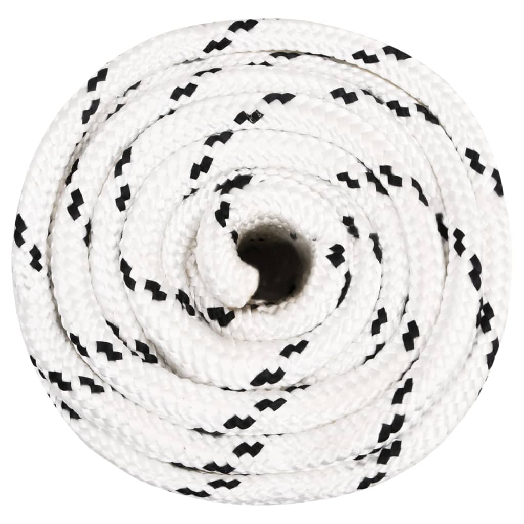 VidaXL - Bootsabdeckung, geflochten, 20 mm x 50 m, Polyester, weiß