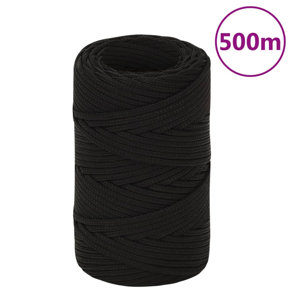VidaXL Arbeitsseil 2 mm 500 m Polyester Schwarz