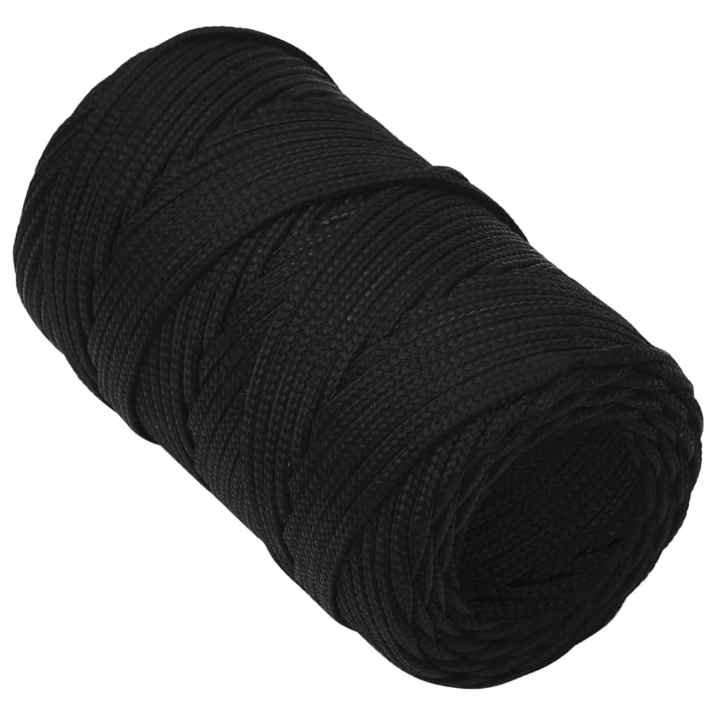 VidaXL Arbeitsseil 2 mm 500 m Polyester Schwarz