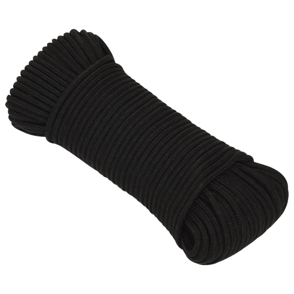 Vidaxl werktouw 4 mm 25 m polyester zwart