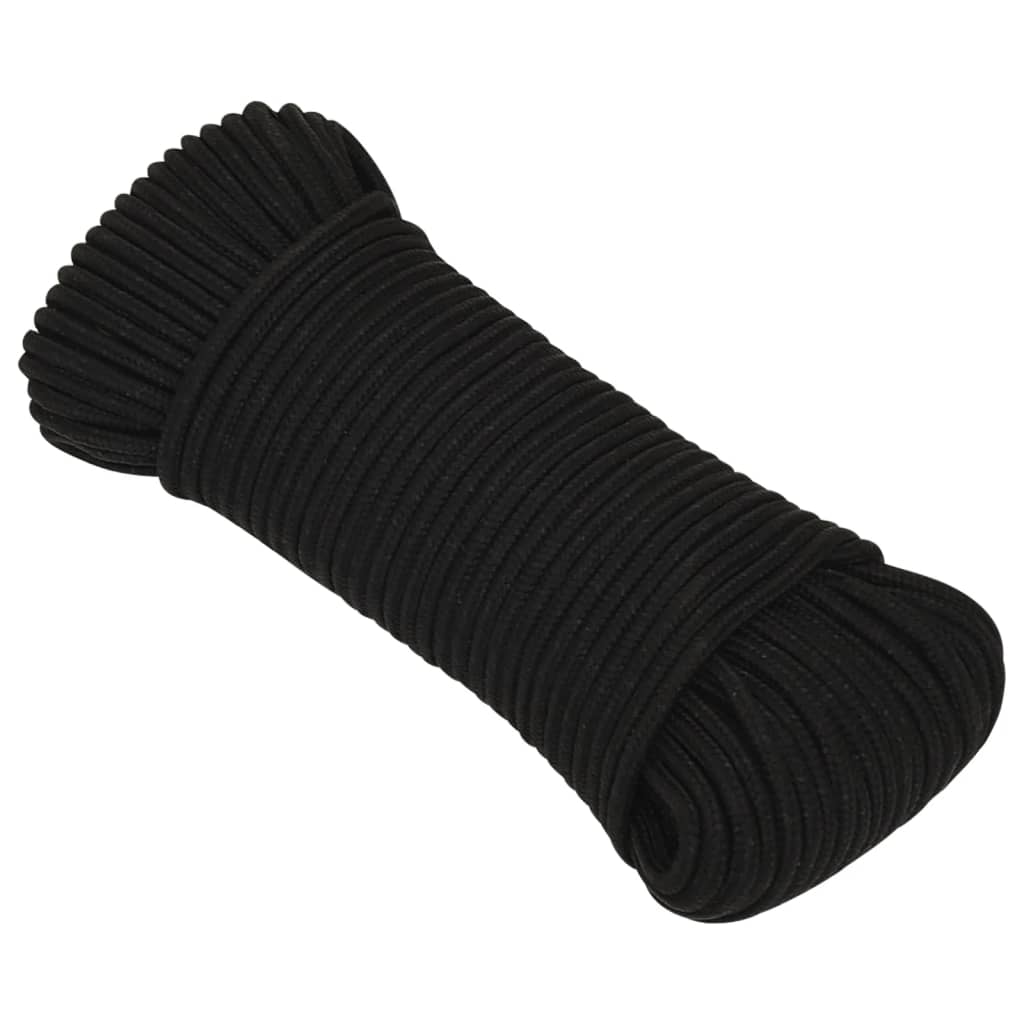 VidaXL Arbeitsseil 5 mm 25 m Polyester Schwarz