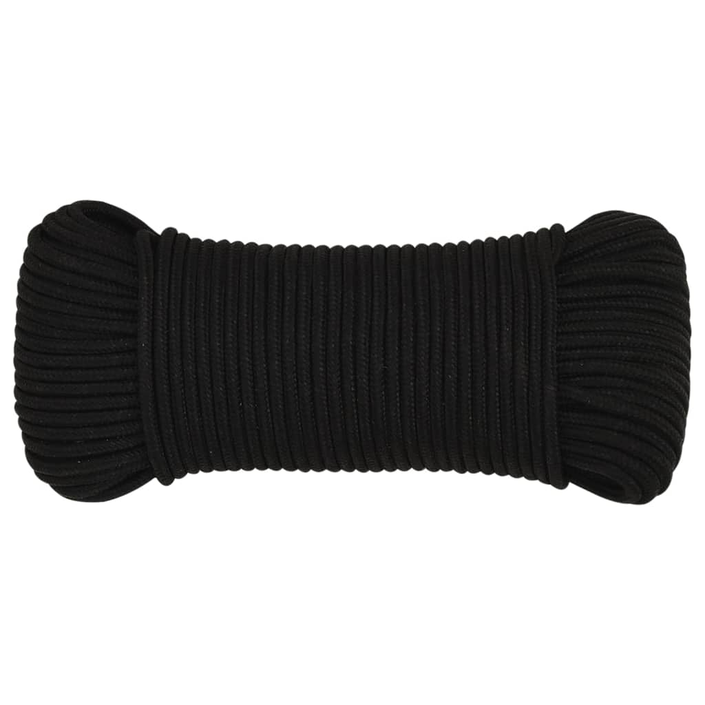 VidaXL Arbeitsseil 5 mm 25 m Polyester Schwarz