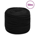 VidaXL Arbeitsseil 6 mm 50 m Polyester Schwarz