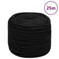 VidaXL Arbeitsseil 8 mm 25 m Polyester Schwarz