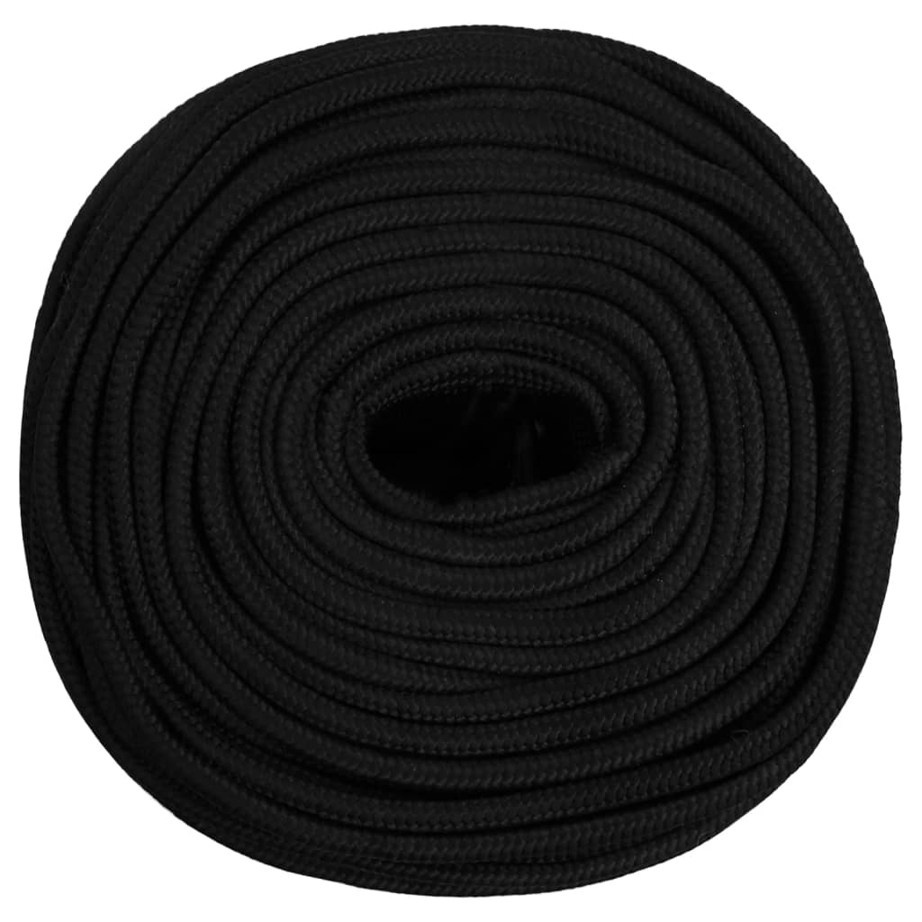VidaXL Arbeitsseil 8 mm 100 m Polyester Schwarz