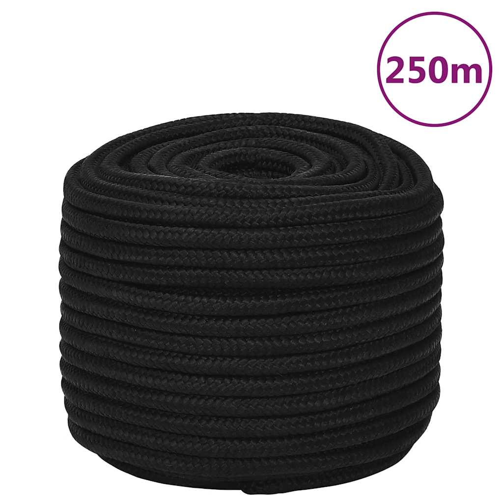 VidaXL Arbeitsschlauch 12 mm 250 m Polyester schwarz