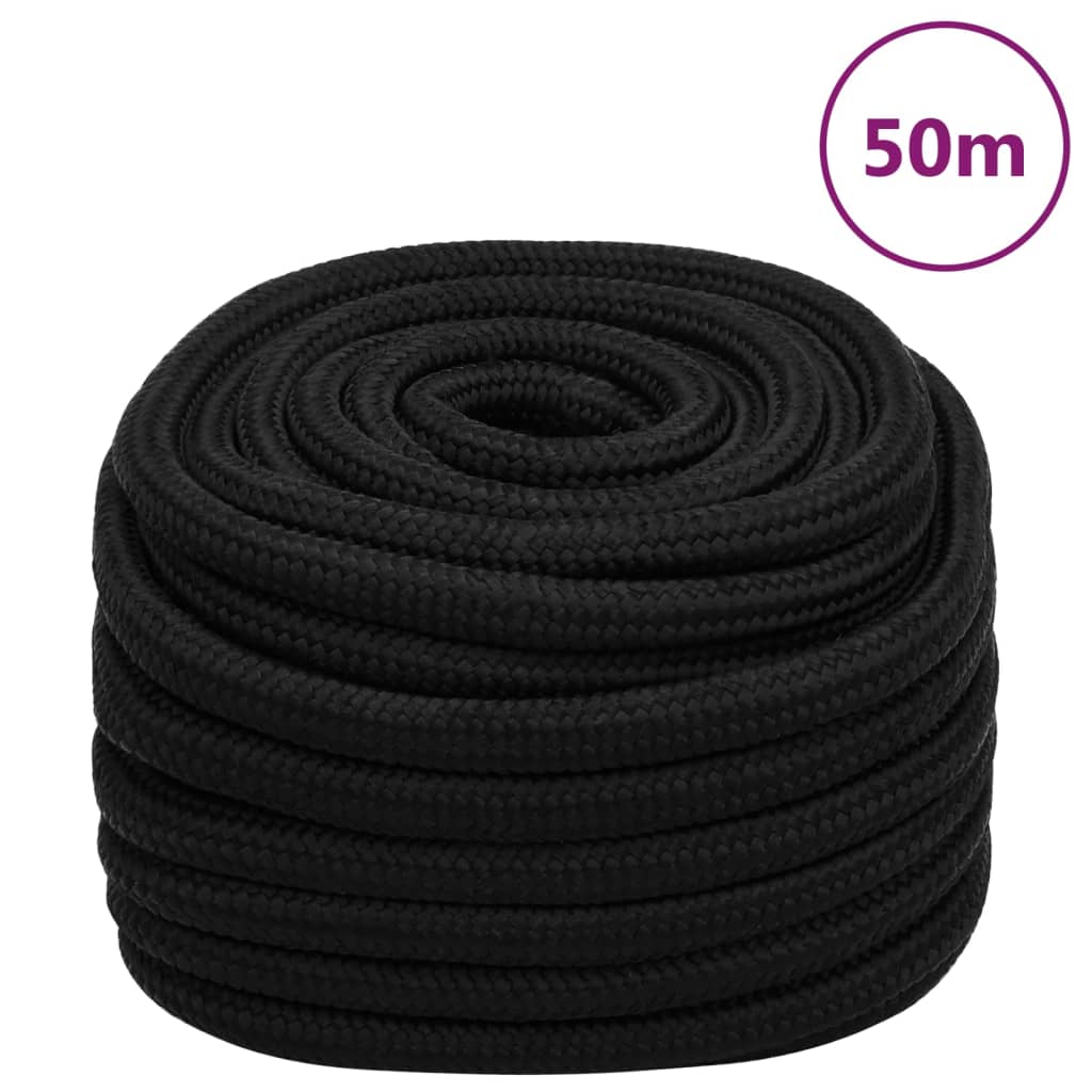 VidaXL Arbeitsschlauch 20 mm 50 m Polyester schwarz