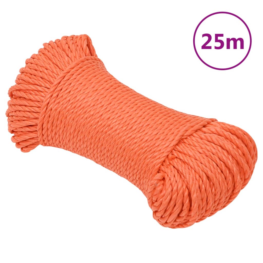 VidaXL Arbeitsseil 3 mm 25 m Polypropylen Orange