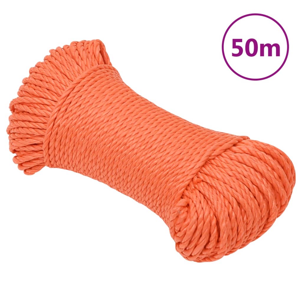 VidaXL Arbeitsseil 6 mm 50 m Polypropylen Orange