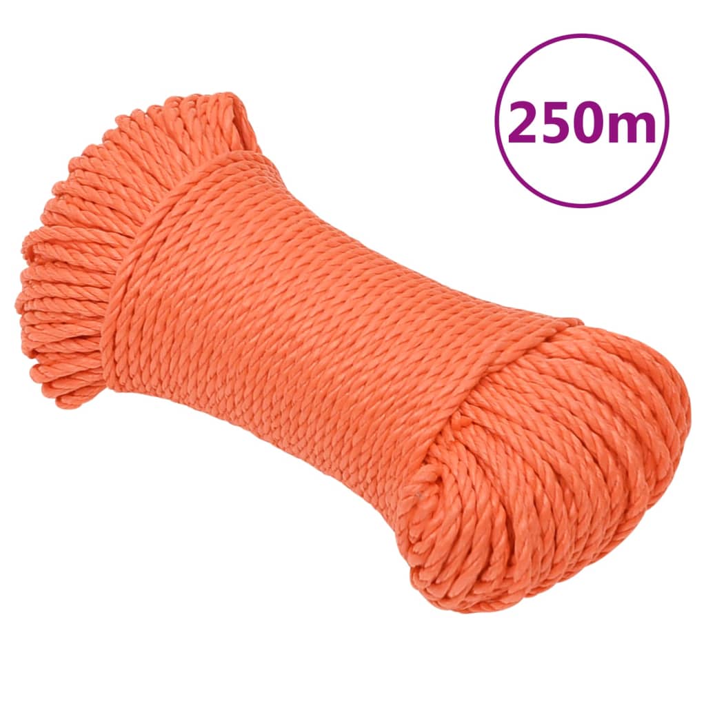 Vidaxl Arbeitsseil 8 mm 250 m Polypropylen Orange