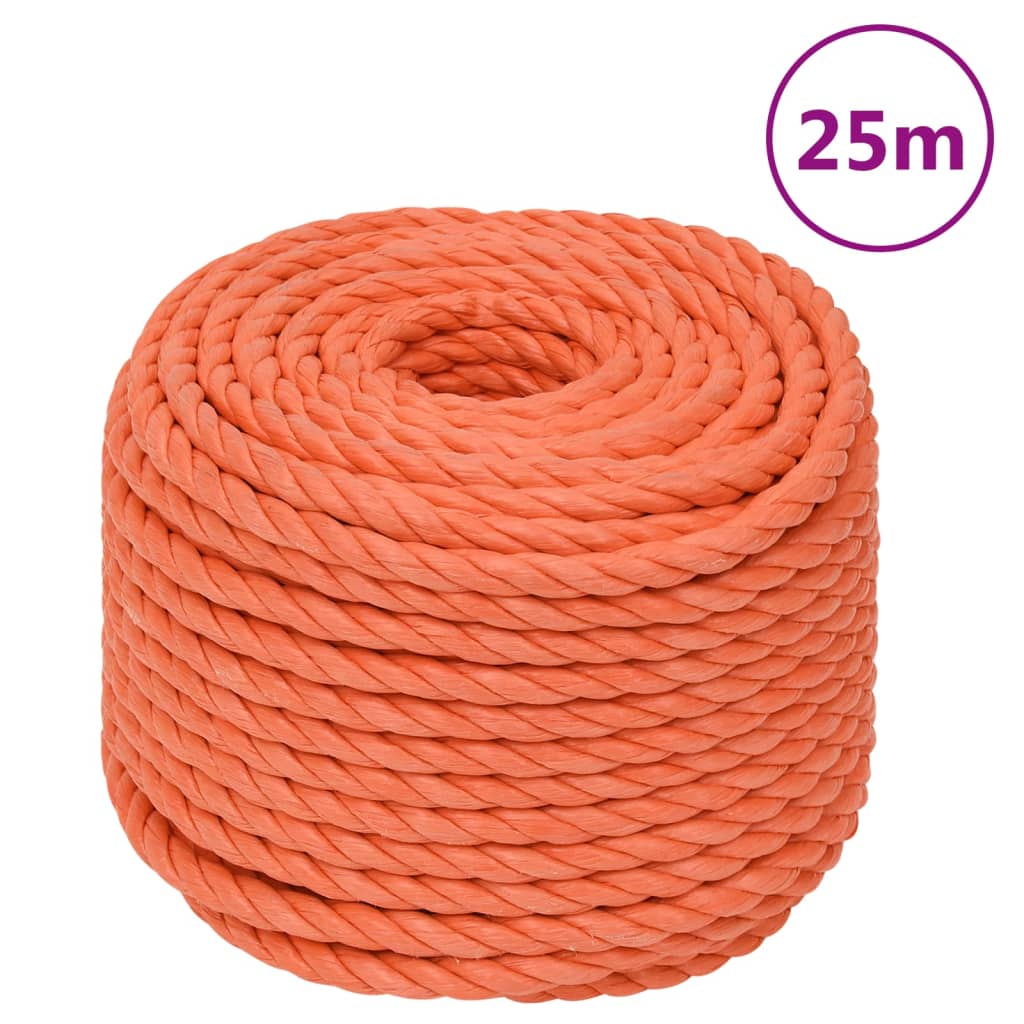 Vidaxl werktouw 14 mm 25 m polypropeen oranje
