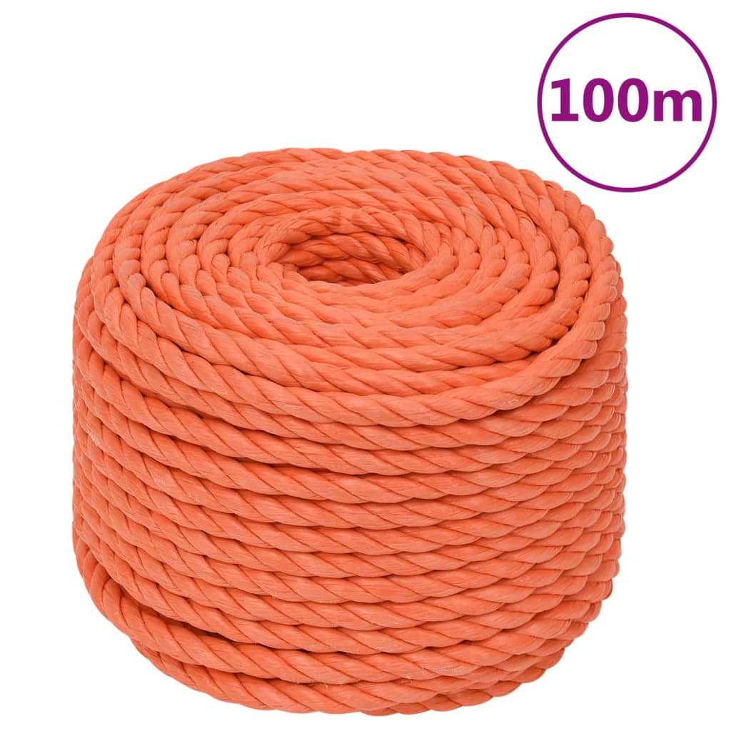 Vidaxl Arbeitsseil 24 mm 100 m Polypropylen Orange