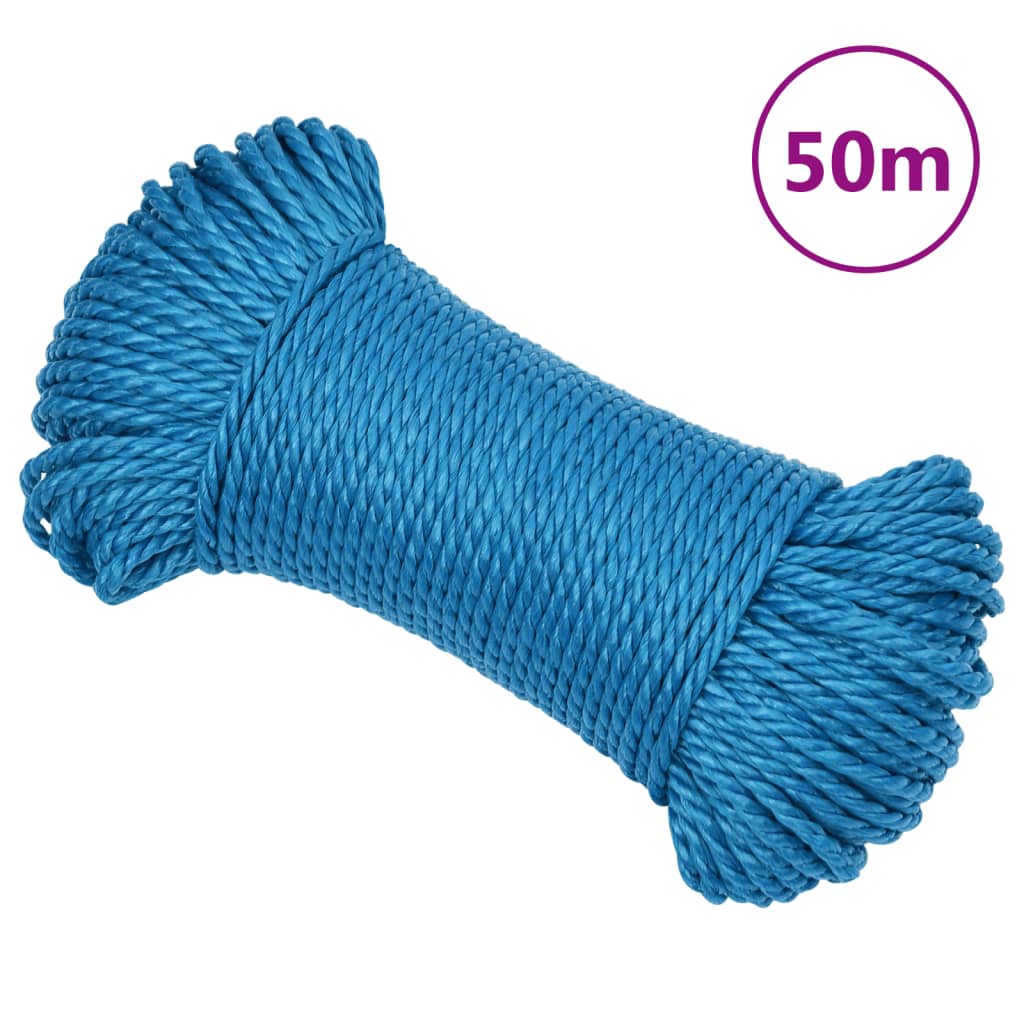 VidaXL Arbeitsseil 3 mm 50 m Polypropylen Blau