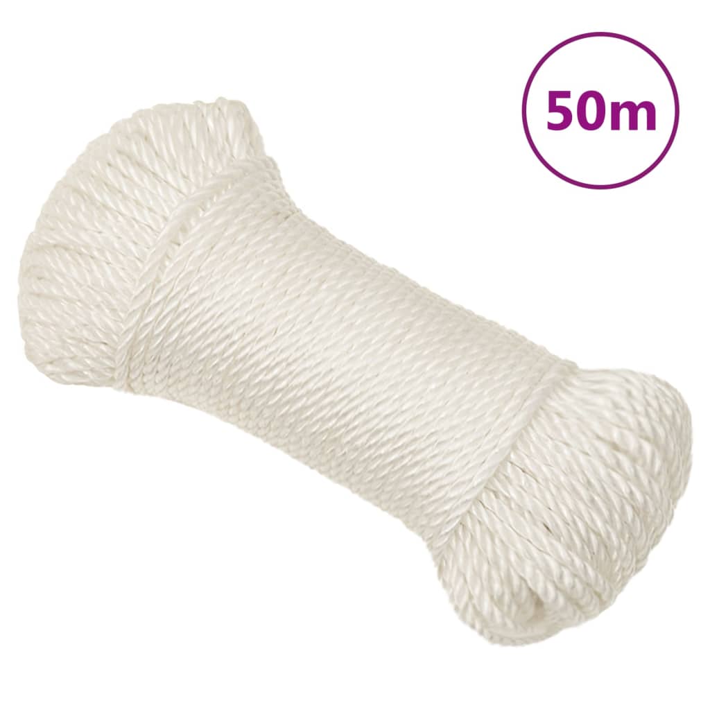 VidaXL Arbeitsseil 6 mm 50 m Polypropylen Weiß