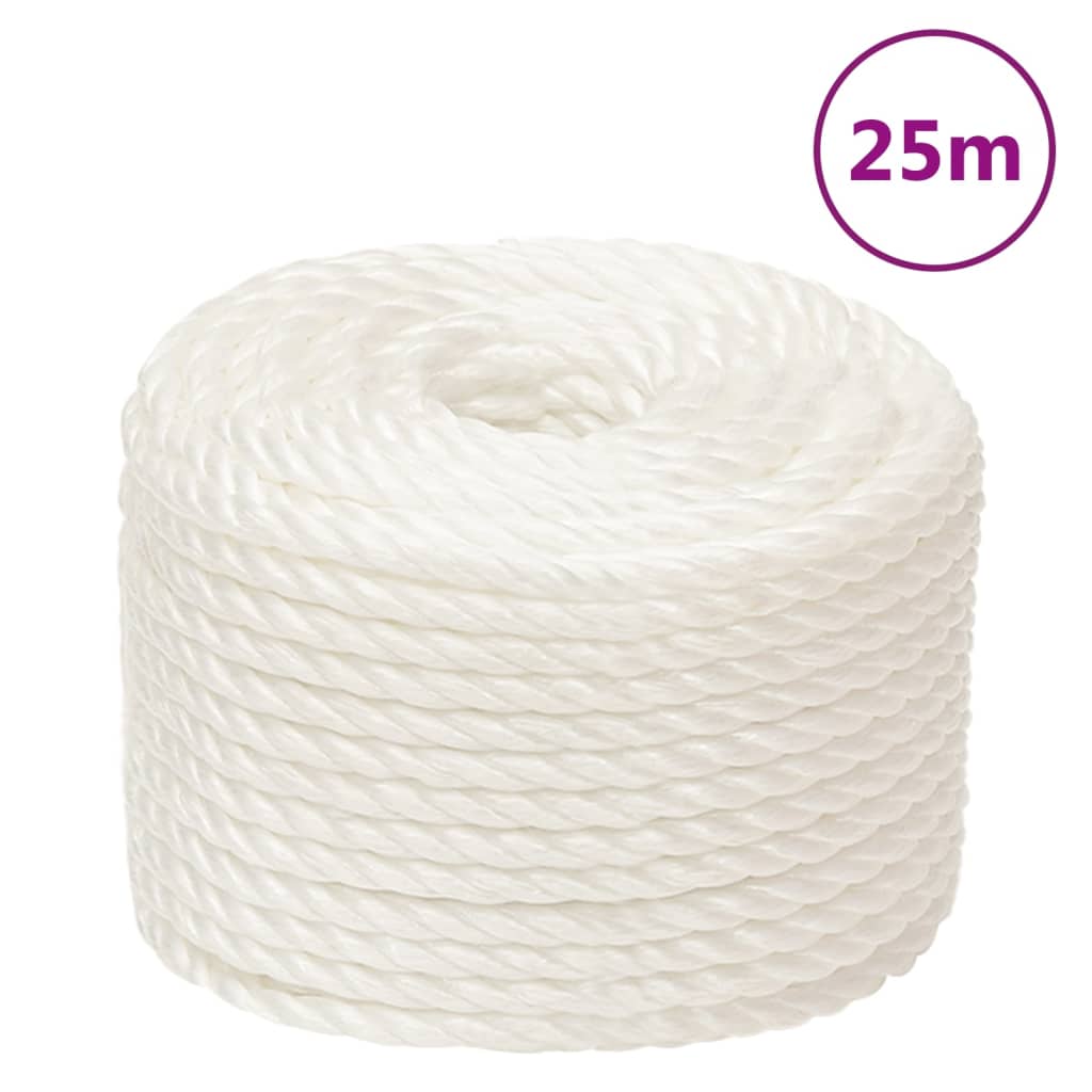 VidaXL Arbeitsseil 14 mm 25 m Polypropylen Weiß