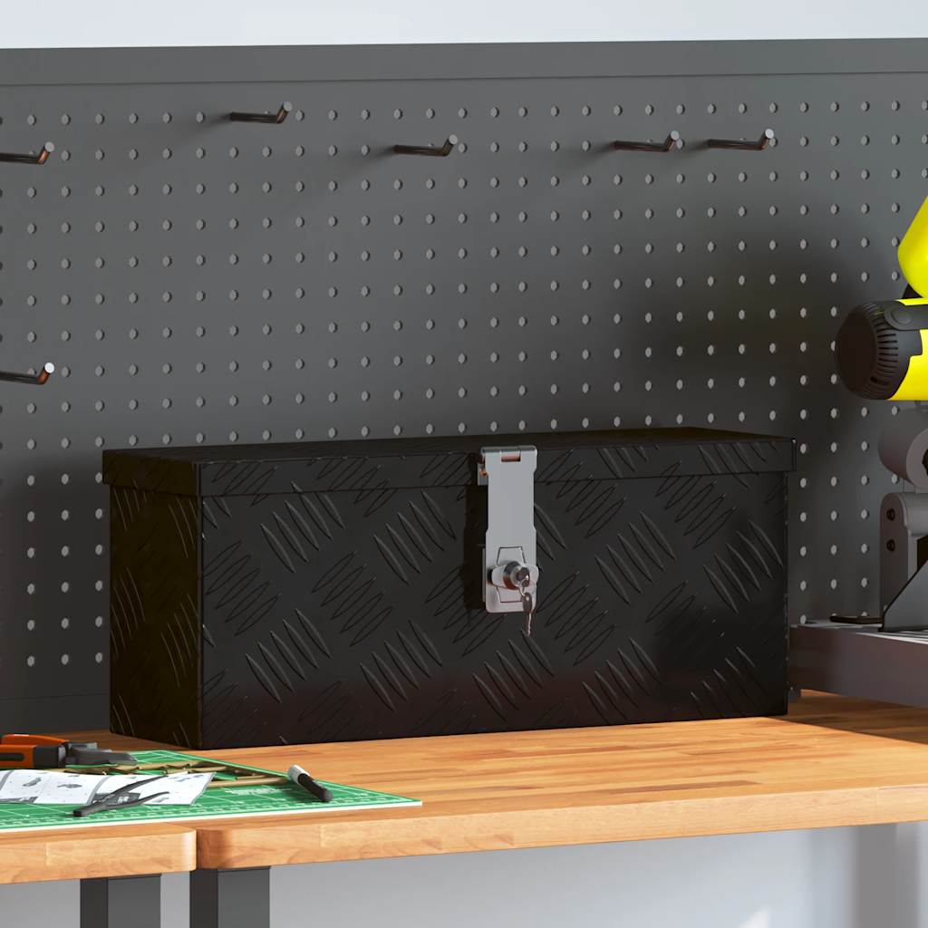 VidaXL Aufbewahrungsbox 50x15x20,5 cm Aluminium Schwarz
