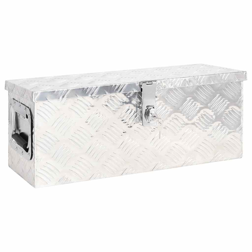 Vidaxl opbergbox 60x23,5x23 cm aluminium zilverkleurig