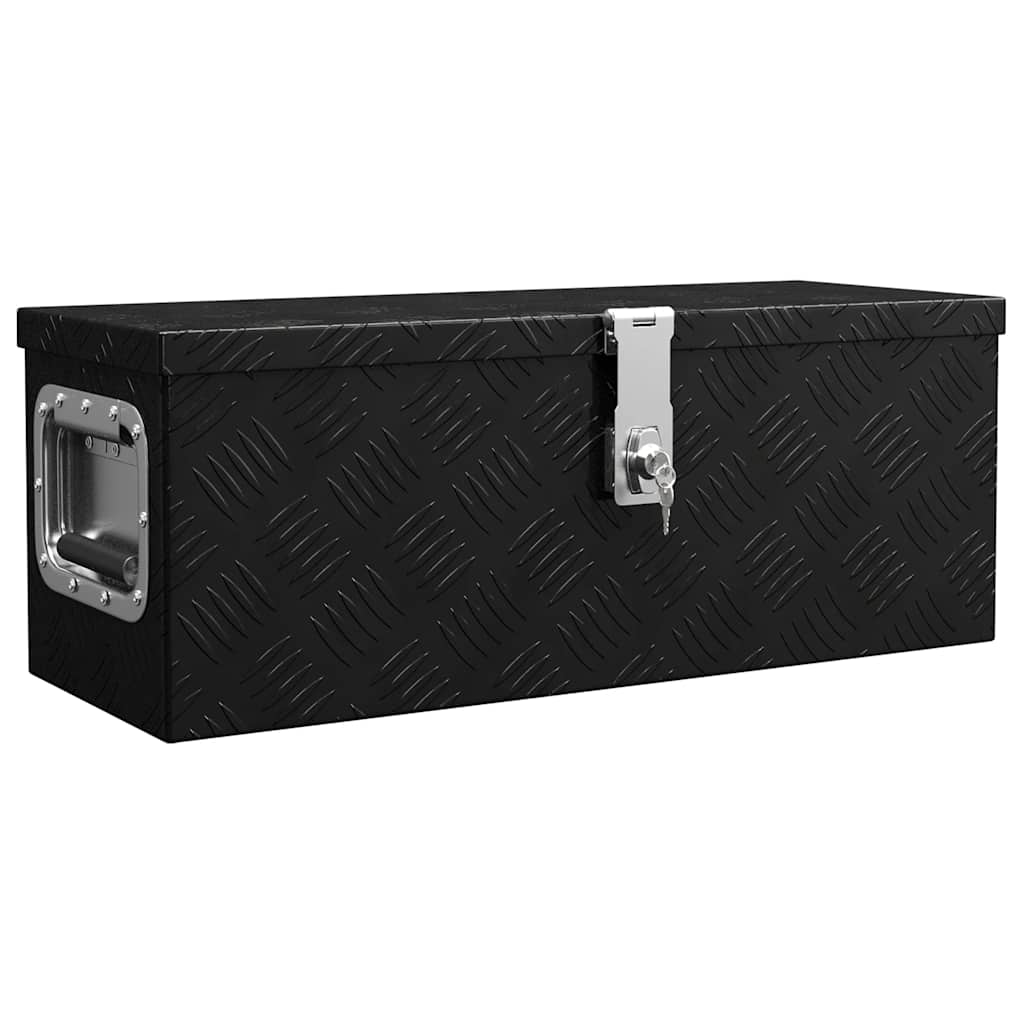 VidaXL Aufbewahrungsbox 60x23,5x23 cm Aluminium Schwarz