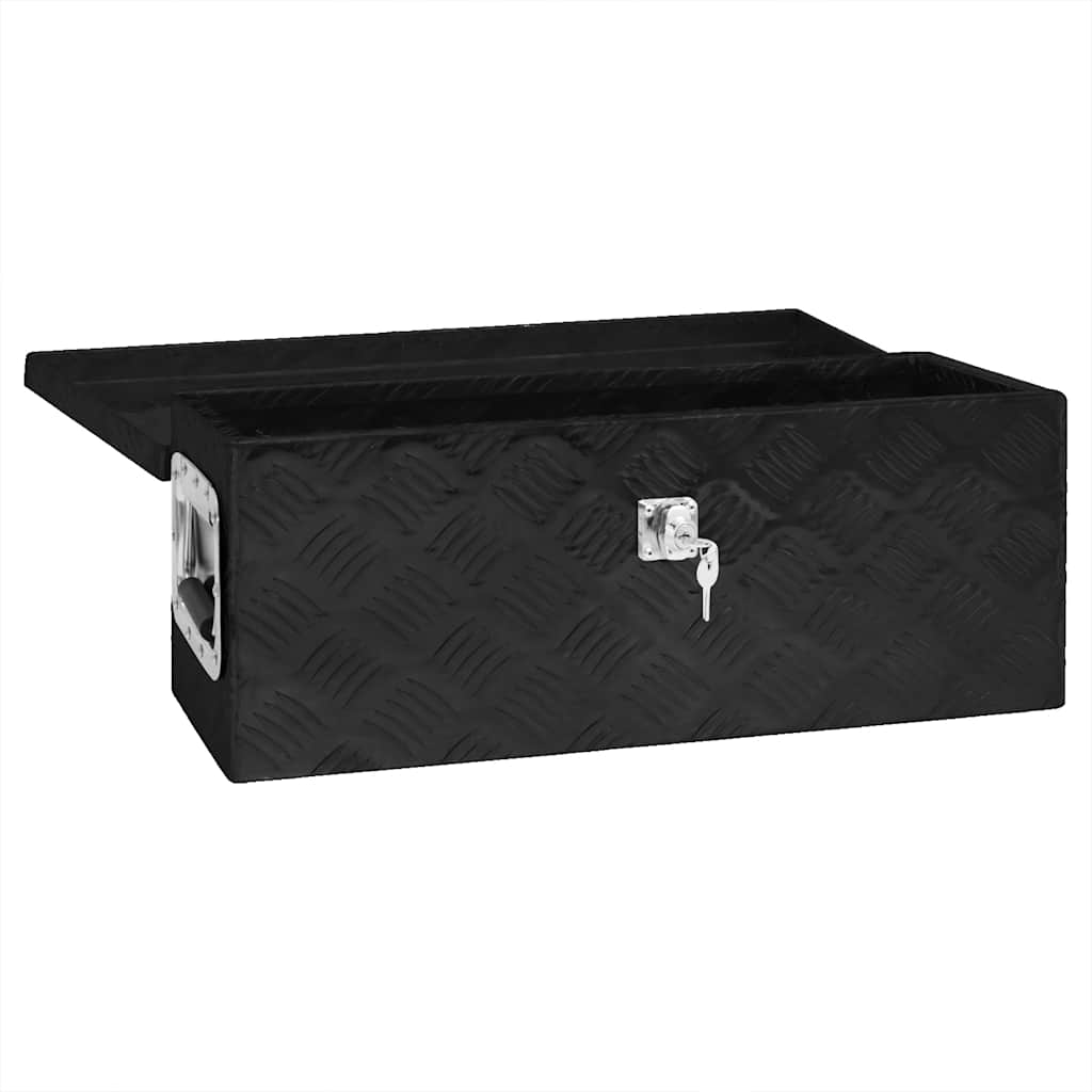 VidaXL Aufbewahrungsbox 60x23,5x23 cm Aluminium Schwarz
